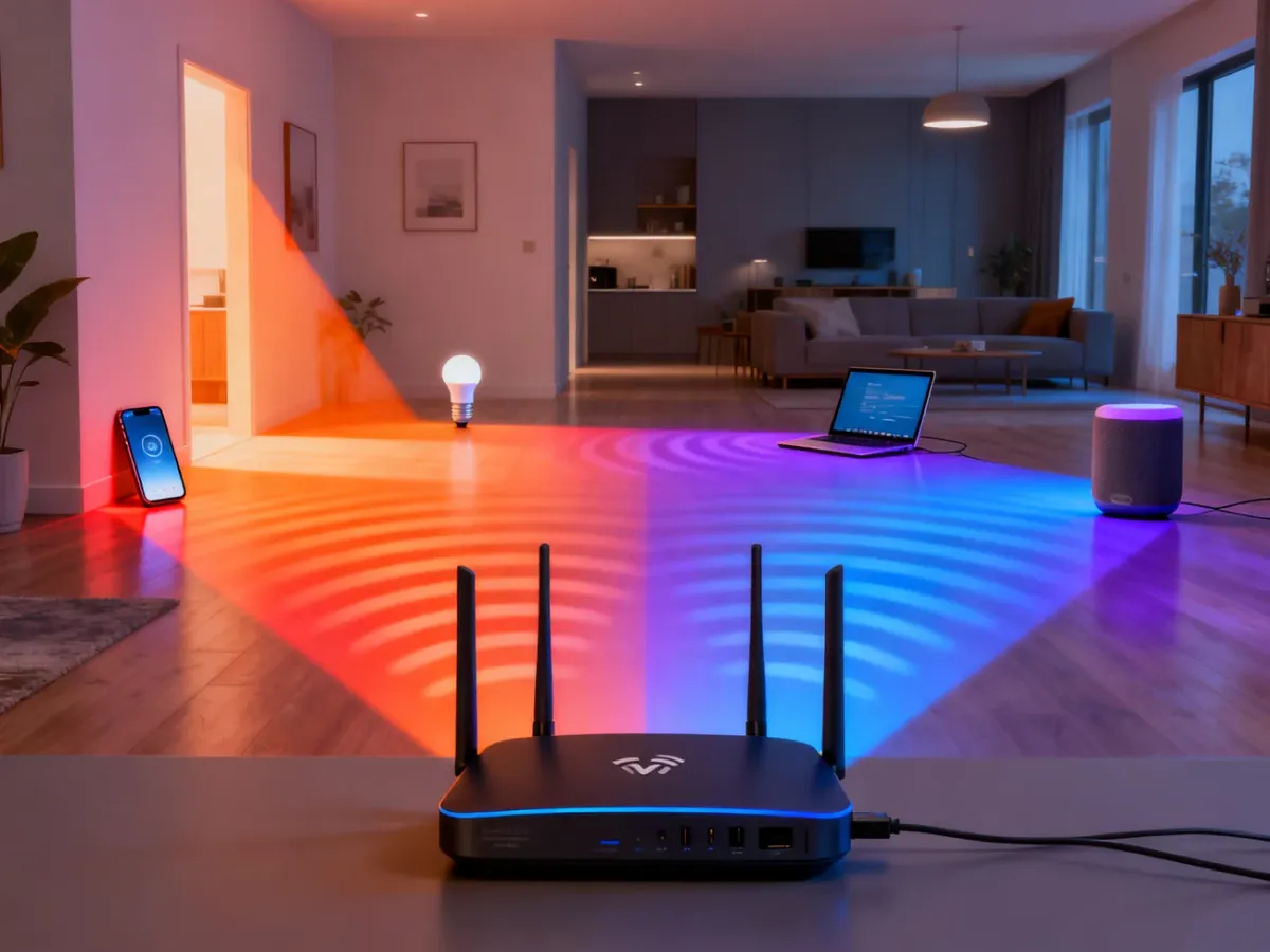 Dwupasmowy router Wi-Fi i różny zasięg sygnału 2,4 GHz oraz 5 GHz
