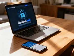 Stary monitor komputerowy wyświetlający klasyczny interfejs systemu Windows w przyciemnionym biurze.
