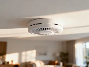 Nowoczesny modem i router z podświetlanymi diodami LED ustawione obok siebie na biurku, ukazujące detale portów i kabli.