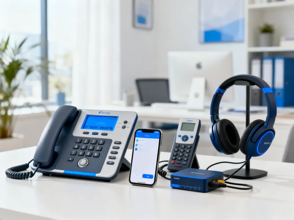 Różne urządzenia używane do telefonii VoIP
