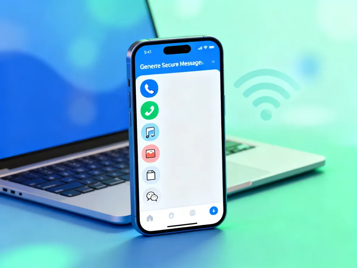 Smartfon z komunikatorem i ikonami rozmów, multimediów oraz czatu grupowego