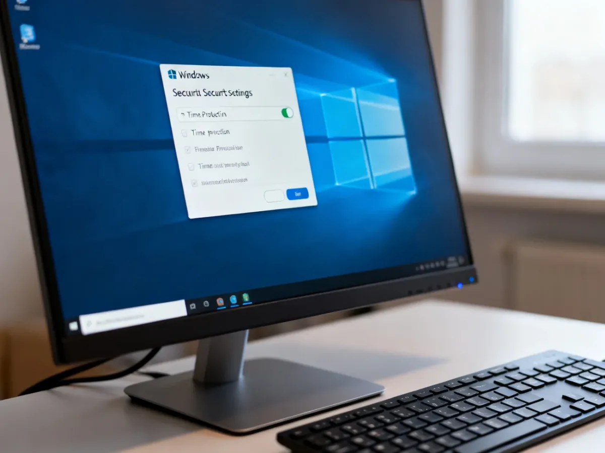 Komputer z włączoną ochroną w czasie rzeczywistym w ustawieniach zabezpieczeń Windows