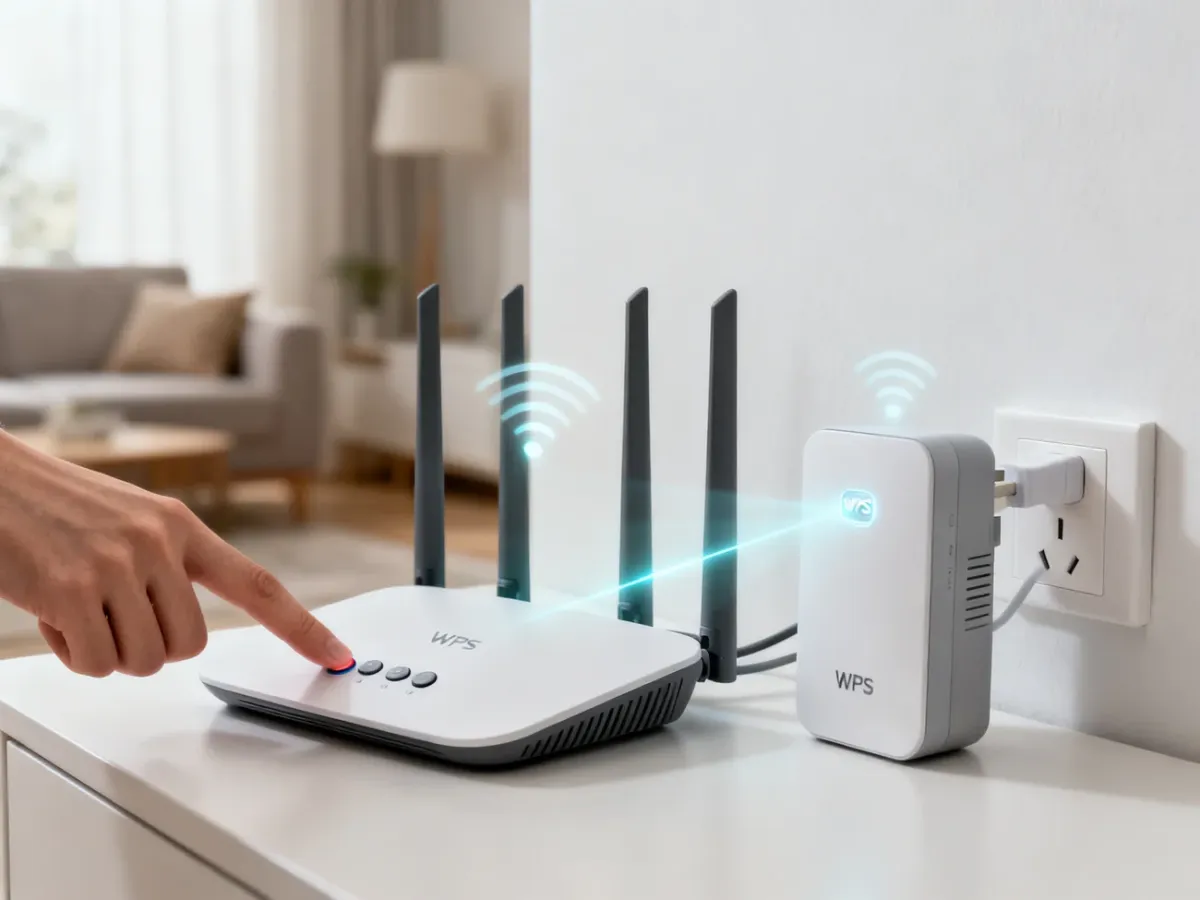 Router i wzmacniacz Wi-Fi podczas konfiguracji przez WPS