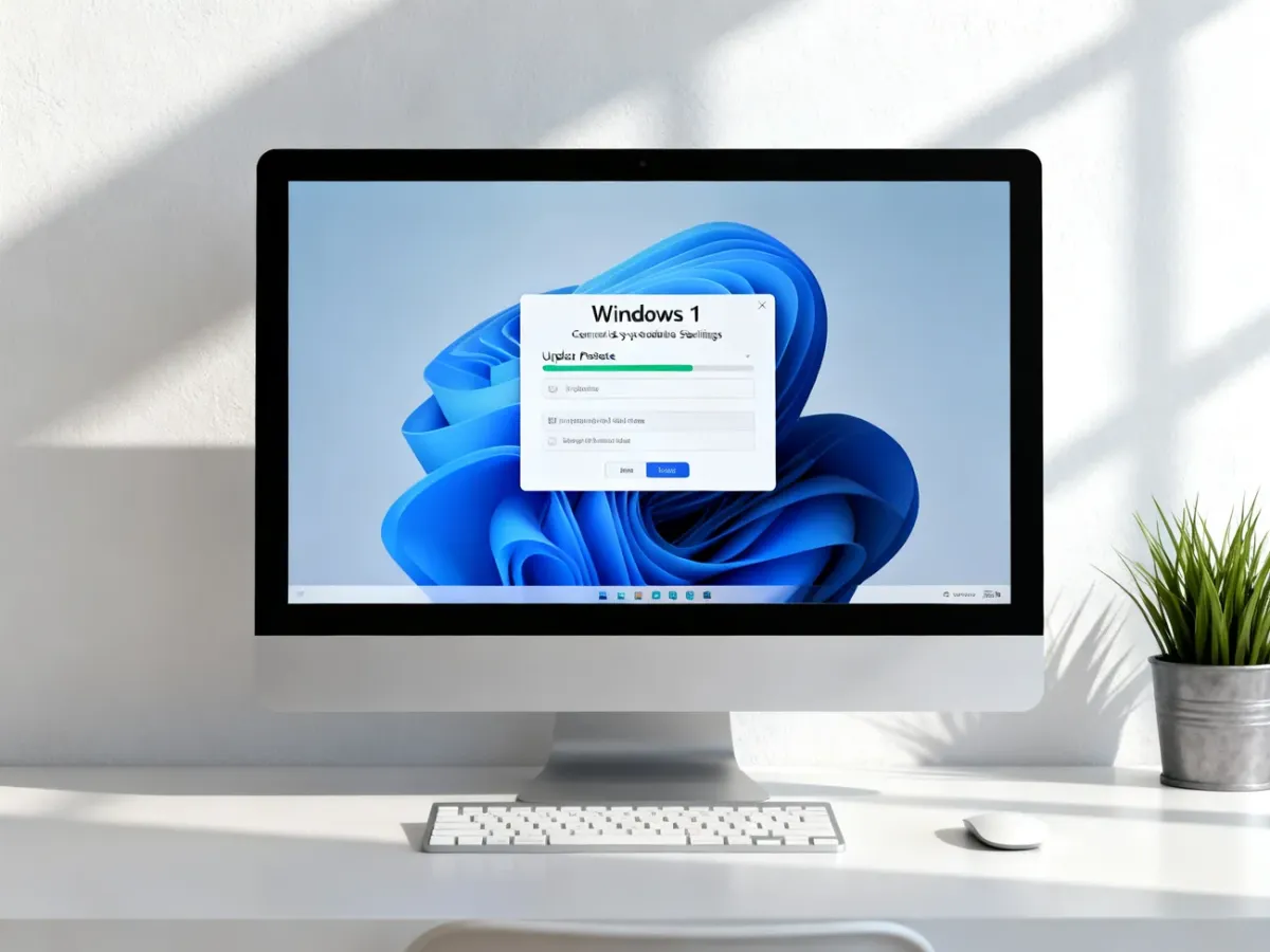 Komputer z systemem Windows podczas sprawdzania i instalowania aktualizacji