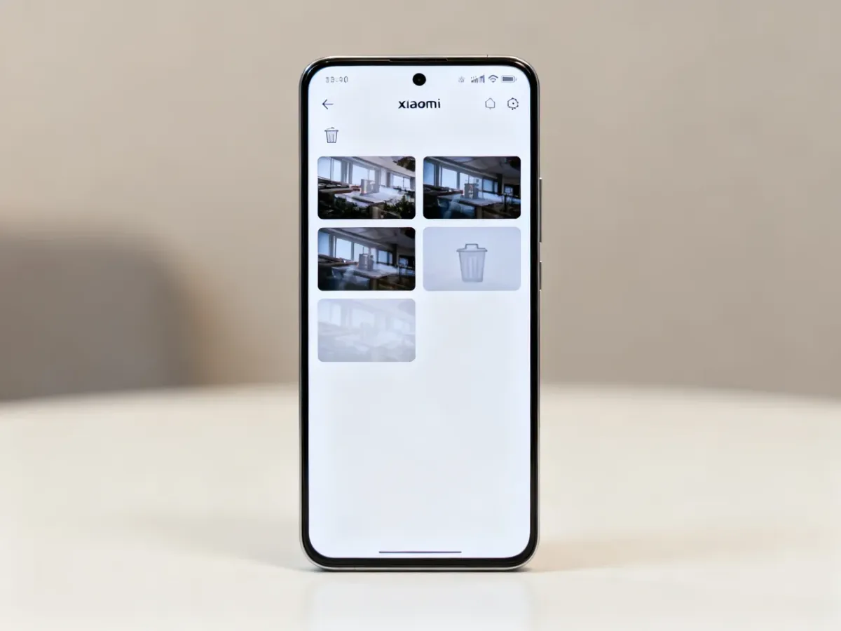Telefon Xiaomi z usuniętym filmem znajdującym się w Koszu