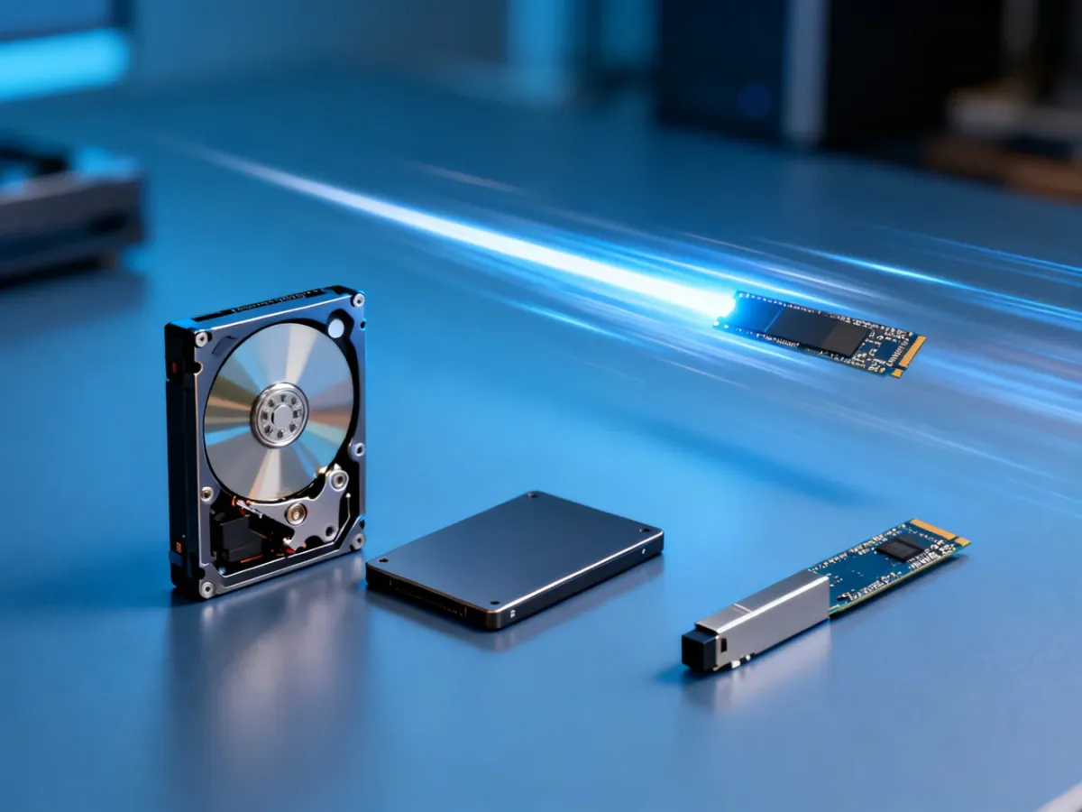 Porównanie dysku HDD, SATA SSD i NVMe SSD