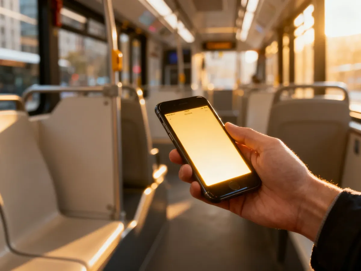 Pasażer aktywujący bilet komunikacji miejskiej na smartfonie