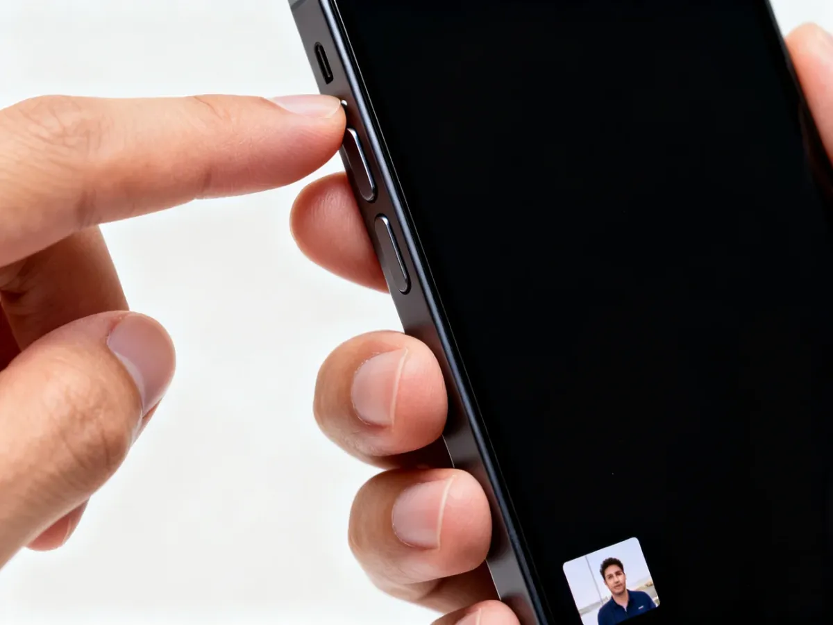 iPhone podczas wykonywania zrzutu ekranu przyciskiem bocznym i zwiększania głośności