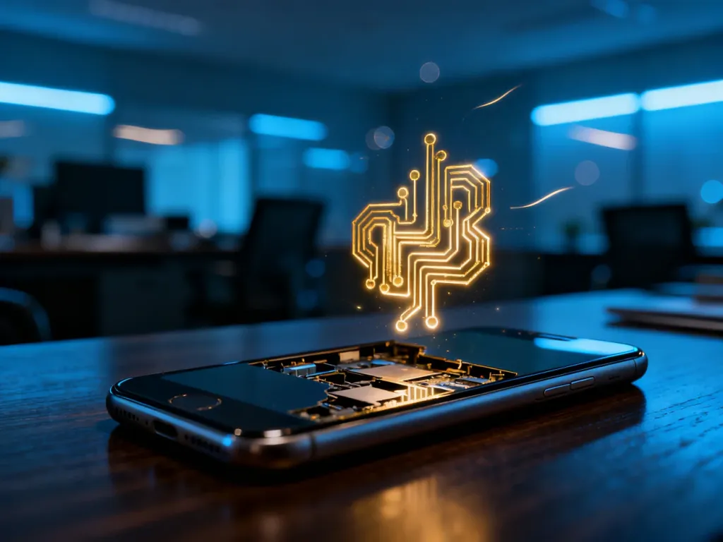 Nowoczesny smartfon z wyświetlonymi cyfrowymi obwodami, symbolizujący bezpieczeństwo danych i ochronę prywatności w telefonie.