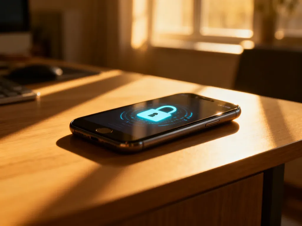 Smartfon z ikoną kłódki na ekranie, symbolizujący proces usuwania zabezpieczeń rodzicielskich Family Link.