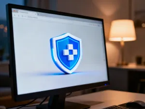 Kompaktowa drukarka laserowa Brother na biurku w domowym biurze, gotowa do konfiguracji sieci bezprzewodowej.