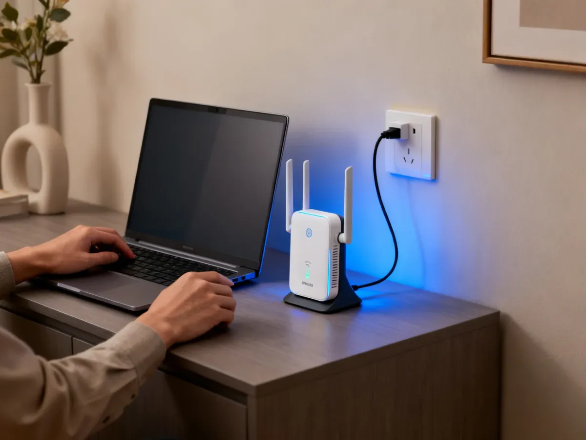 Ręczna konfiguracja wzmacniacza Wi‑Fi na laptopie