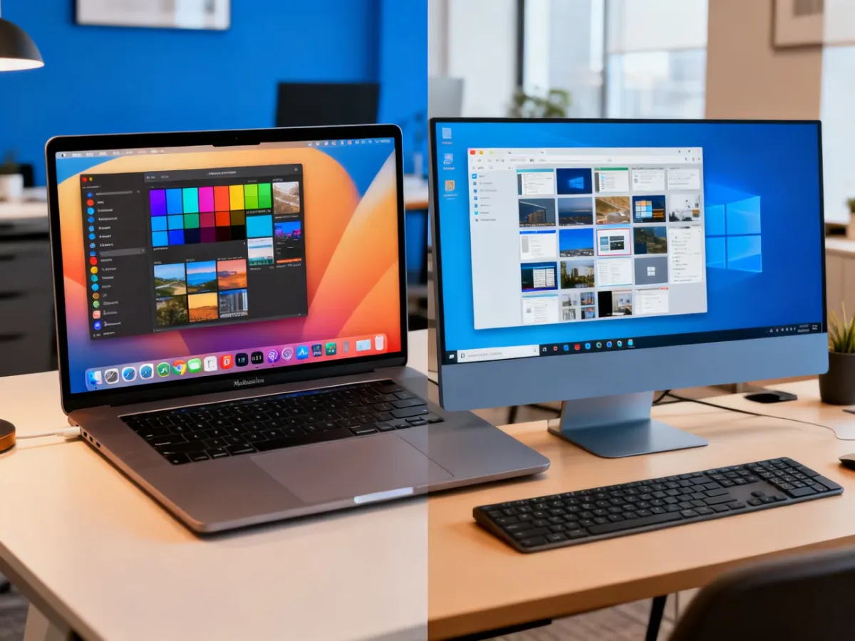 Porównanie zarządzania oknami i pulpitami w macOS oraz Windows