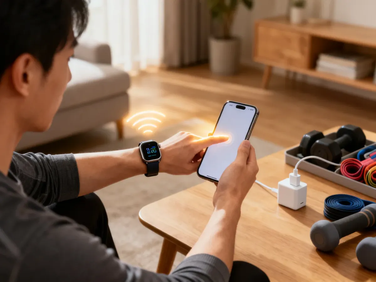 Parowanie zegarka fitness ze smartfonem podczas konfiguracji aplikacji
