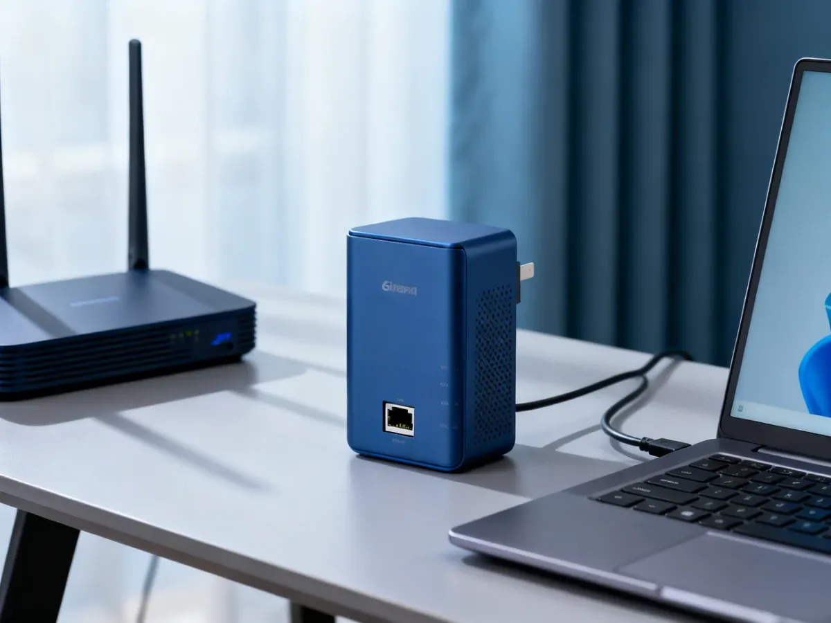 Dwupasmowy wzmacniacz Wi-Fi 6 z portem Ethernet w domowym biurze