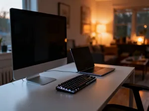 Ekran nowoczesnego smartfona z ikoną sieci i cyfrowym interfejsem karty eSIM, symbolizujący technologię wirtualnej karty SIM.