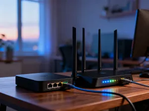 Smartfon z ikoną tarczy bezpieczeństwa na ekranie, symbolizujący ochronę i diagnostykę urządzenia przed hakerami.