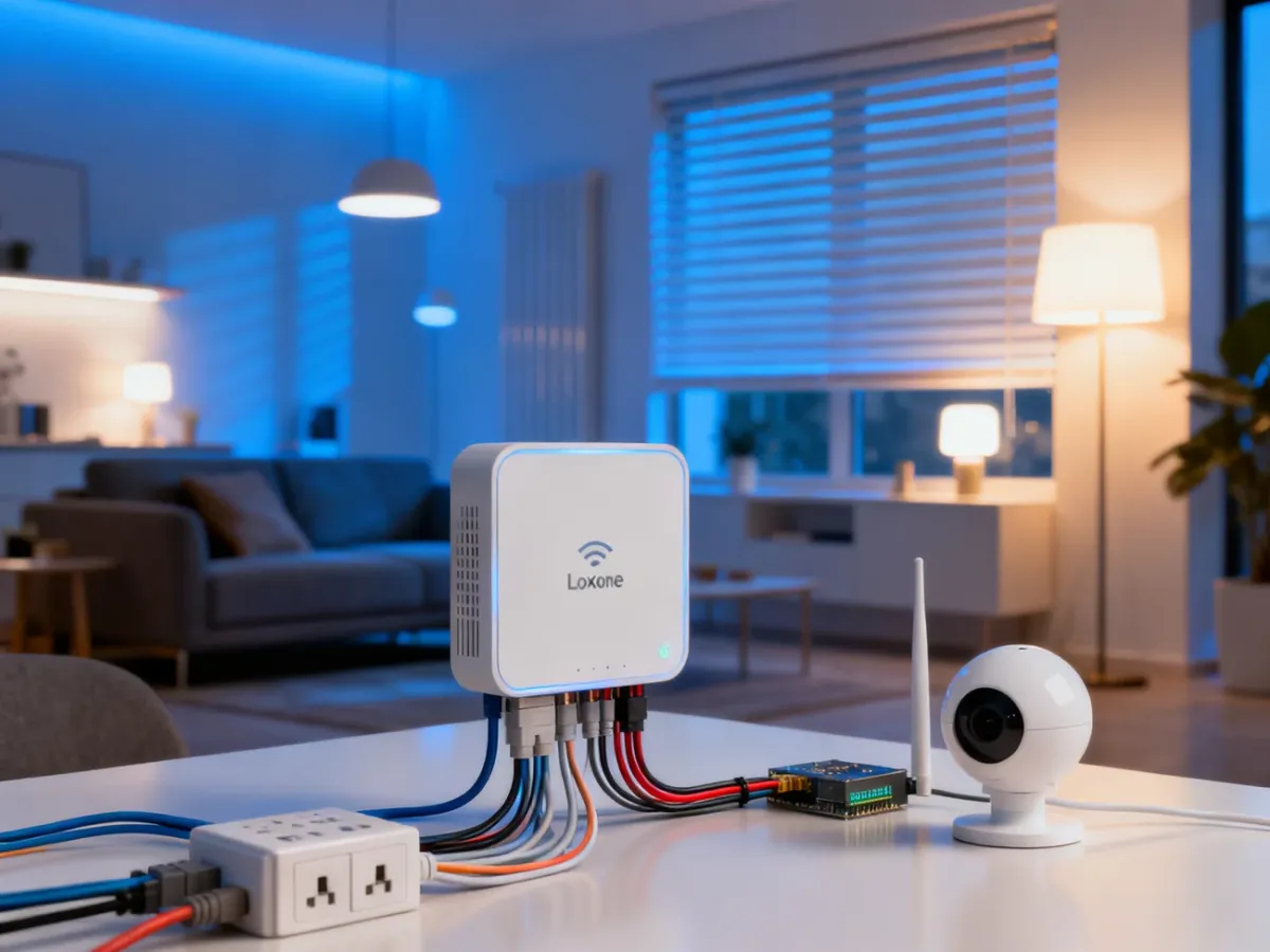 Przewodowy i bezprzewodowy system smart home połączone z centralą sterującą